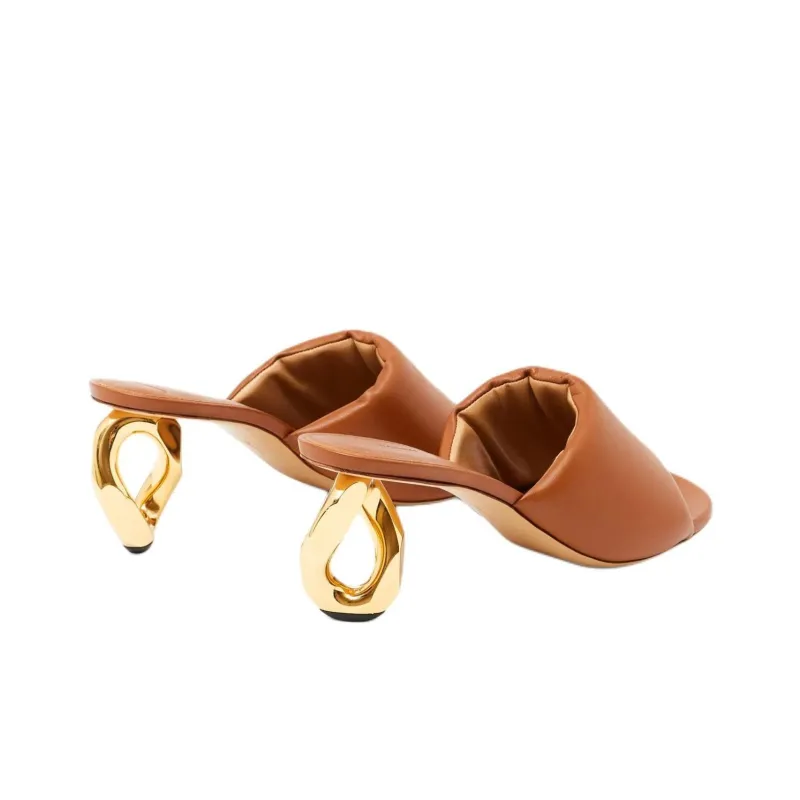 JW Anderson 80mm Chain heel Leather Sandals Women's-3