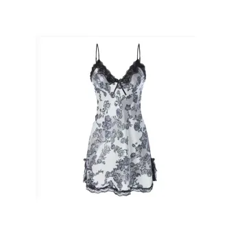 OEING Nightgown Women's Blue And White