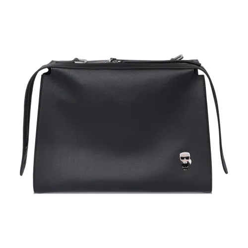 KARL LAGERFELD Cow Leather Clutch Women's Black