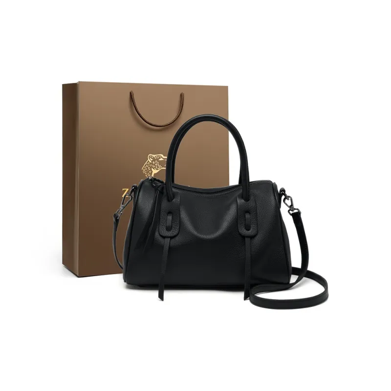 ZOOLER Top Grain Cow Leather Handbag Women's Black/Khaki/Caramel/Burgundy-7