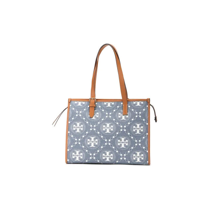 TORY BURCH Fabric Tote Bag, Shopping Bag, Shoulder Bag, Handbag Trumpets Women's Gray & Multicolor-2