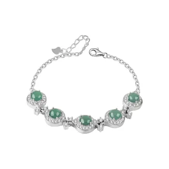 XIAOLIUJADE Ice Glutinous Small Princess Instagram Style Jadeite Brightening Bracelet Women's