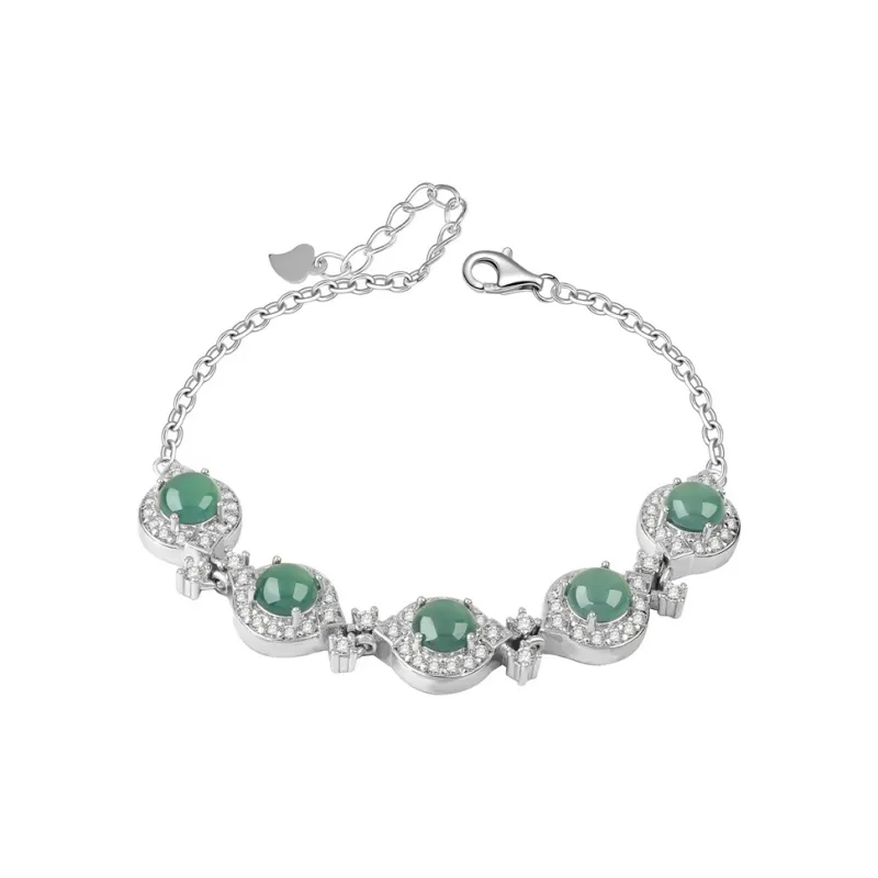 XIAOLIUJADE Ice Glutinous Small Princess Instagram Style Jadeite Brightening Bracelet Women's-0