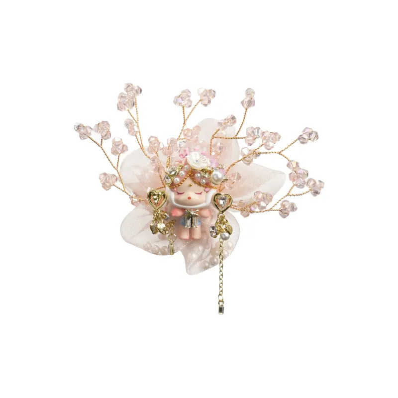 Modified Baby POP MART Cute Grain Hug Collection Good Night Hug Floral Fairy Hang Tag Box 10cm-0