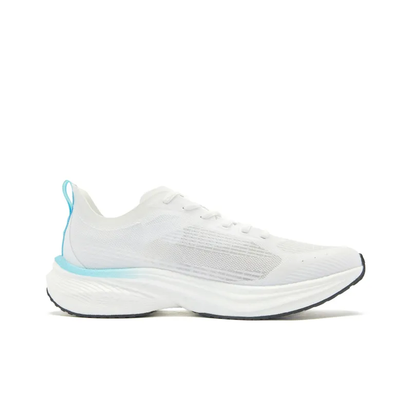 QIAODAN Light Speed 5.0PLUS Cushioned Slip-Resistant Abrasion-Resistant Low-Top Casual Running Shoes Men's White Green-1