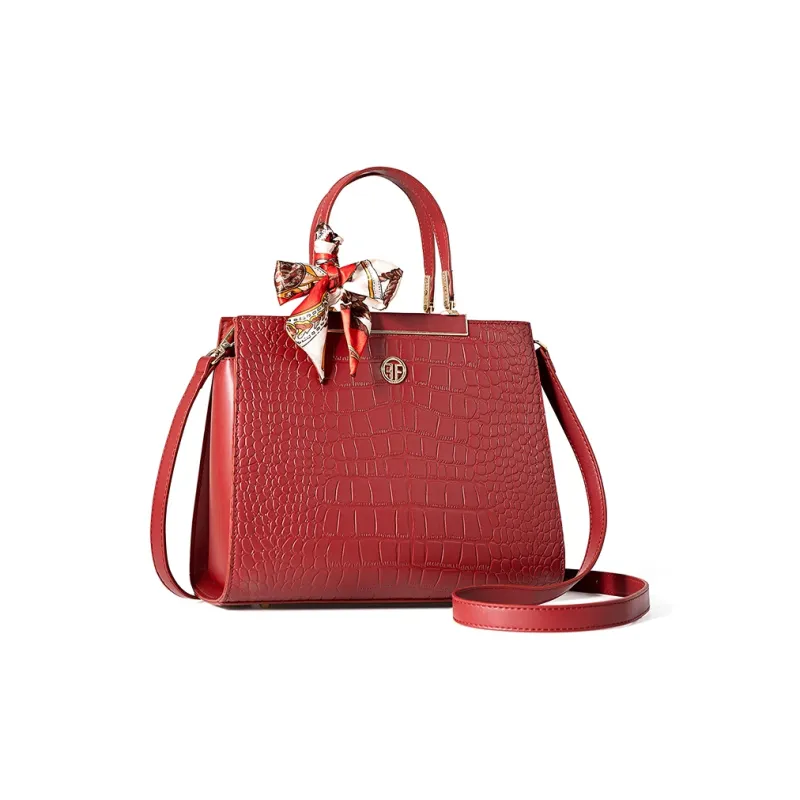 Vigno Synthetic Leather Tote Shoulder Bag Crossbody Bag Handbag Regular Women's Red-1