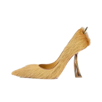 CL LUBOTING Kate Clawma Irregular Heel High Heels 10cm Women's Yellow