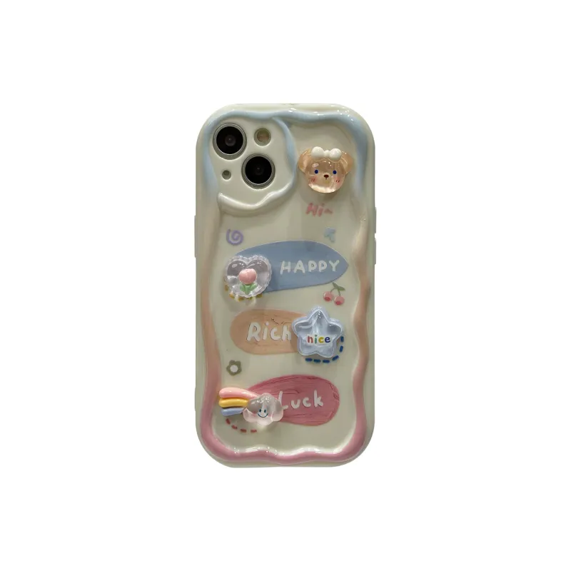 Sopi TPU Material Pink Blue Edge Text Chain Phone Cases Compatible With IPhone 15 Pro Max/Apple 13/14 Pro Max/12 Series-4