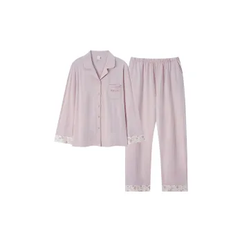 Sha Qian Pajama Set Women's Pink Purple