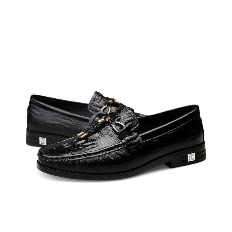 CKVUSAMG Gommino Loafers Unisex Black/White/Brown-4