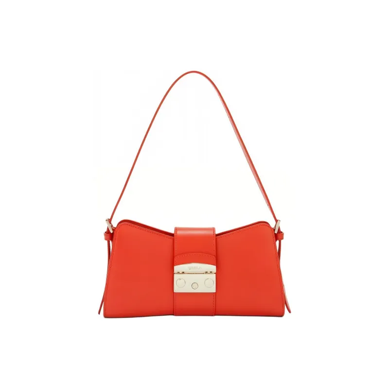 Furla Metropolis Collection Leather Handbag Shoulder Bag Women's Red-0