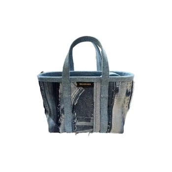Balenciaga Denim Tote Bag Shopping Bag Handbag Women's Multicolor