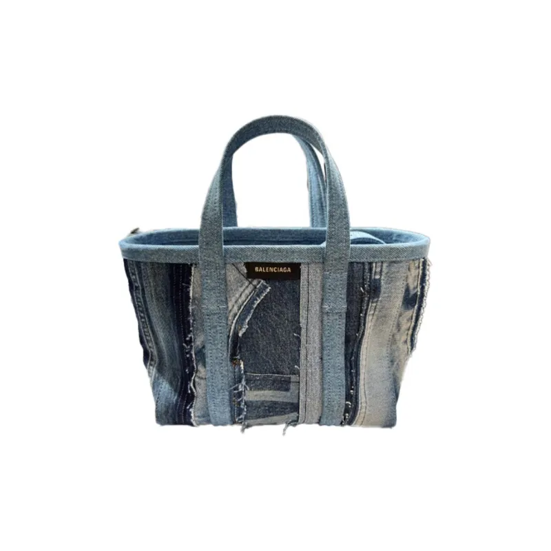 Balenciaga Denim Tote Bag Shopping Bag Handbag Women's Multicolor-0