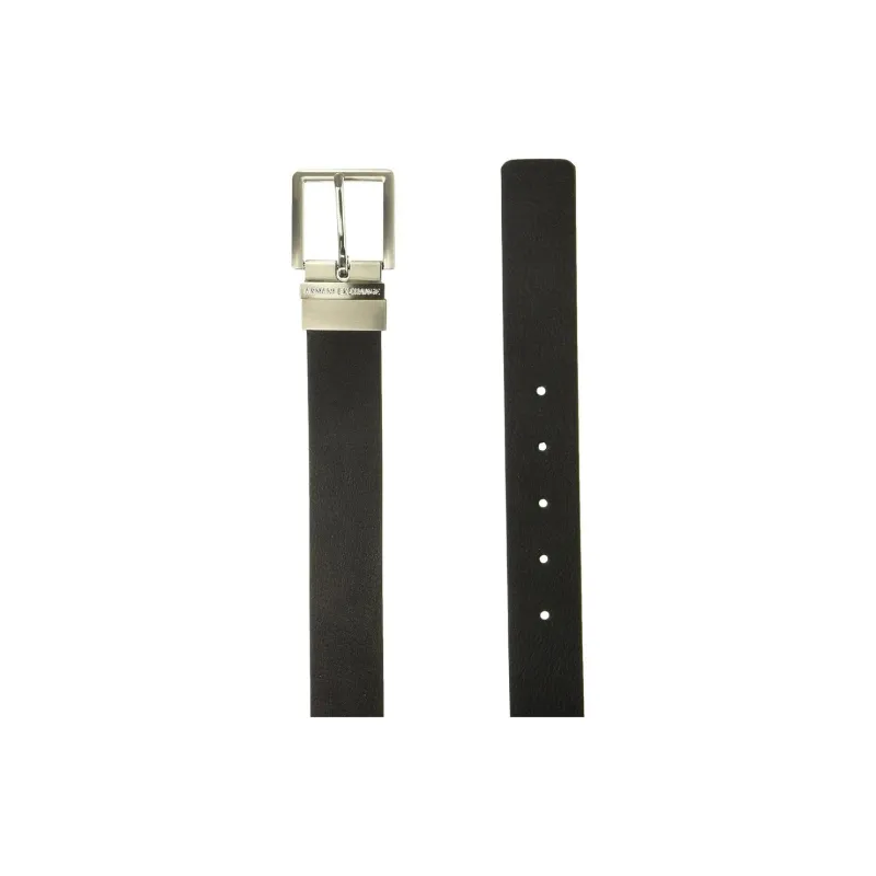 ARMANI EXCHANGEAE Cow Leather Belts Men's Black Width 3.5CM-4