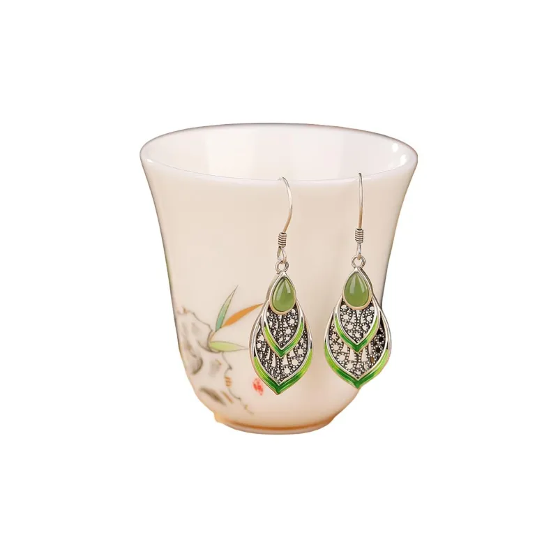 Royal Heaven's Choice Hetian Jade Earrings Jasper Unisex-3