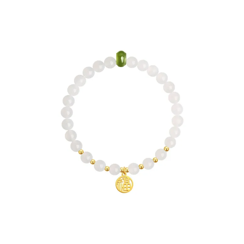 Princess Cui Hetian Jade Bracelets White Jade/Pale Greenish White Jade Women's-0