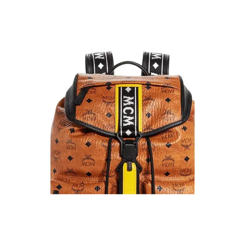 MCM Leather Backpack Small Size Women's Brown Cognac-1
