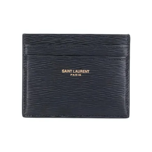 SAINT LAURENT Calfskin Wallet, Card Holder Men's Black