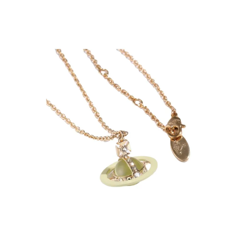 Vivienne Westwood Brass Swarovski Crystals Necklaces Unisex Gold-2