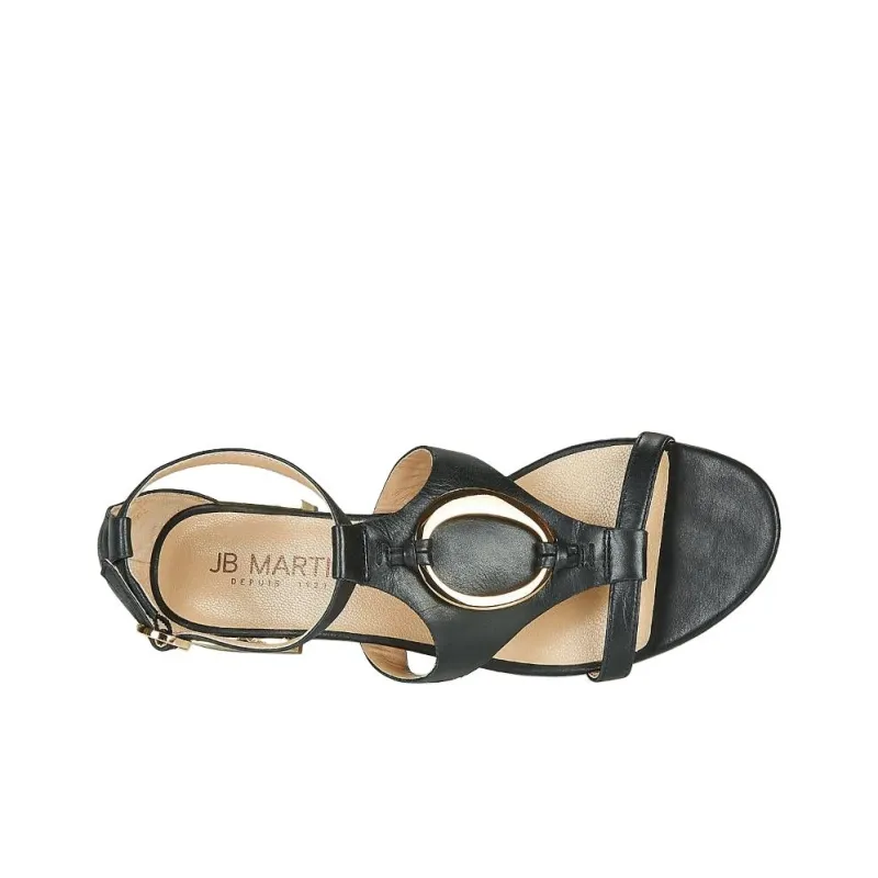 JB MARTIN BOCCIA Strap Sandals 2cm Women's Black-6
