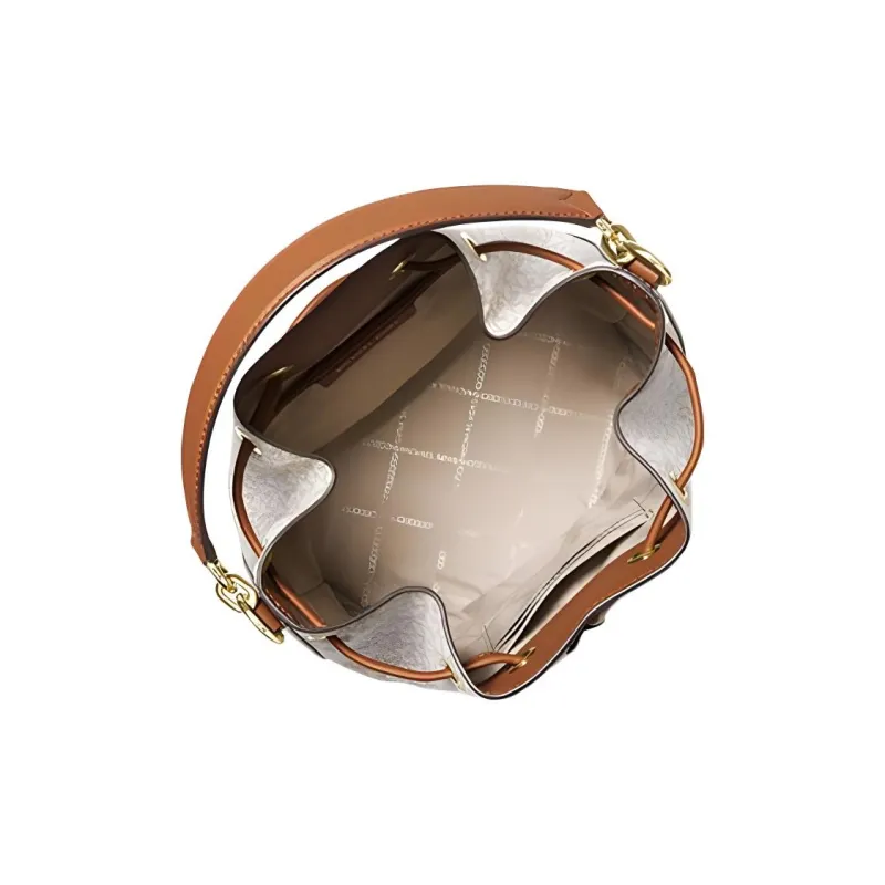 MICHAEL KORS Artificial Leather Bucket Bags One Shoulder Handbags Women's Vanilla White Acorn Brown Multicolor-1
