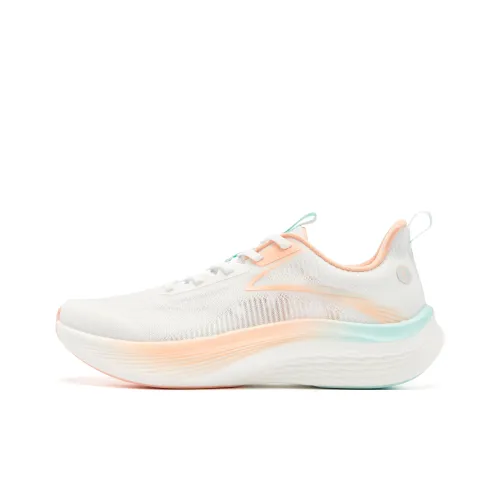 QIAODAN Light Speed 5.0 Cushioned Slip Resistant Abrasion Resistant Low Top Casual occupent Shoes Women's White Pink