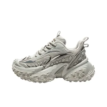 MQ Cushioned Slip Resistant Abrasion Resistant Low Top Chunky Sneakers Unisex Ecru