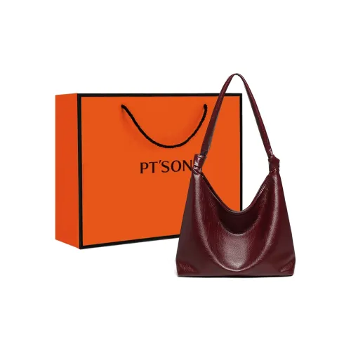 PT'SON Synthetic Leather Portable Underarm Shoulder Bag Women's Ancora Red