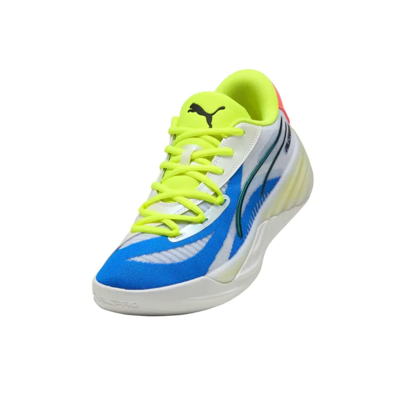 PUMA All Pro NITRO™ Anti Slip Wear Resistant Low Top Basketball Shoes Men's White Blue-2