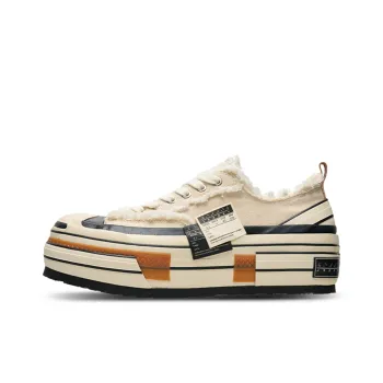VESSEL Ladder Open Ended Smiley Low Top Skateboard Shoes Unisex Ecru