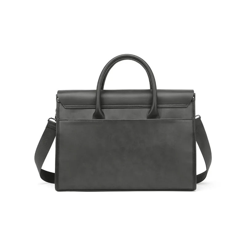 FAIRWHALE Synthetic Leather Briefcase Commute Single Shoulder Bag Regular Men's Black-6