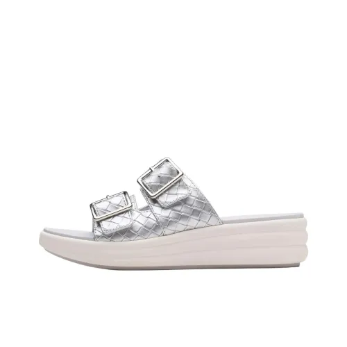 Clarks EVA Abrasion-Resistant Slide Slippers Women's Silver