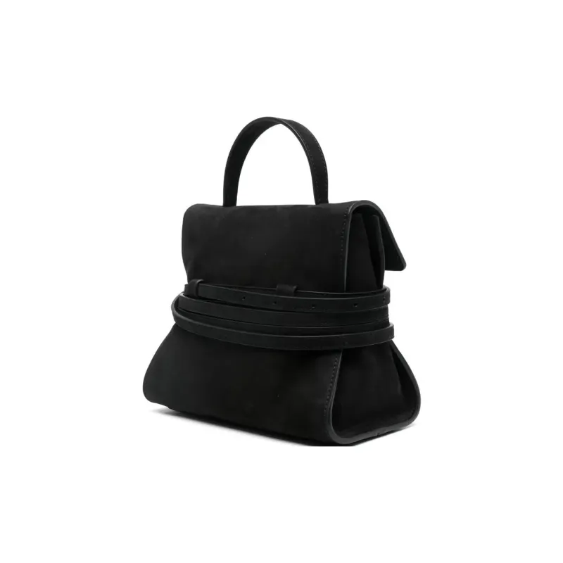 MOSCHINO Suede One Shoulder Handbag Trumpets Women's Black-1