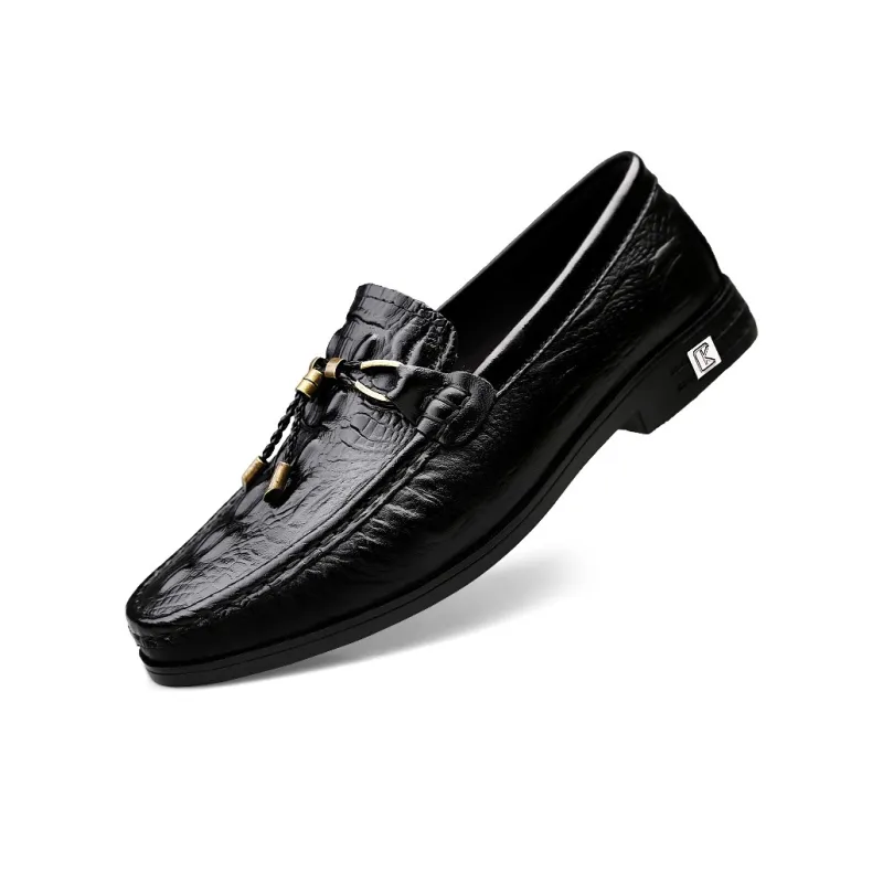 CKVUSAMG Gommino Loafers Unisex Black/White/Brown-3
