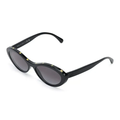 CHANEL Cat Eye Sunglasses Unisex Black