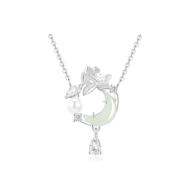 Lao Feng Xiang S925 Silver Necklaces Women's-0