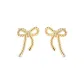 Gold Bowknot Stud Earrings 1 Pair Eh-3517.ebB