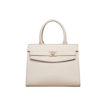 Kevin Cohen Cow Leather With Synthetic Leather Handbag Regular Women's Ecru