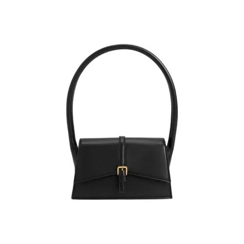 CHARLES&KEITH Artificial Leather Shoulder Bag Small Size Women's Black/Dark Blue