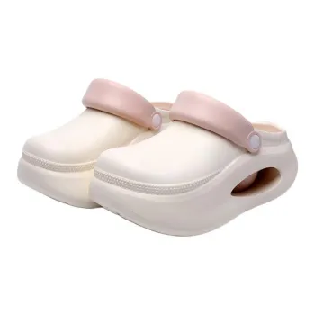 Yu Pu Platform Clogs Summer Slip Resistant Squashy And Bouncy Feeling Slippers Breathable Soft Sole Closed Toe Slippers
