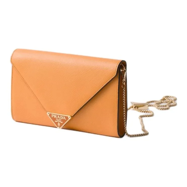 PRADA Calfskin Shoulder Bag Mini Women's Amber-1