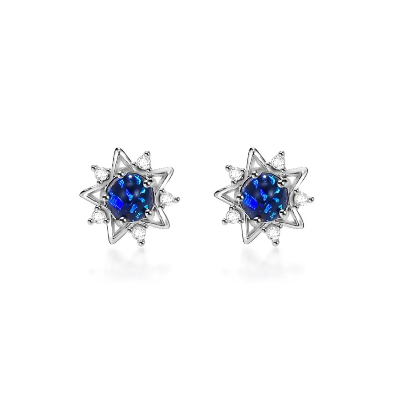 CENTURY&KINDLE S925 Silver Stud Earrings Women's-0