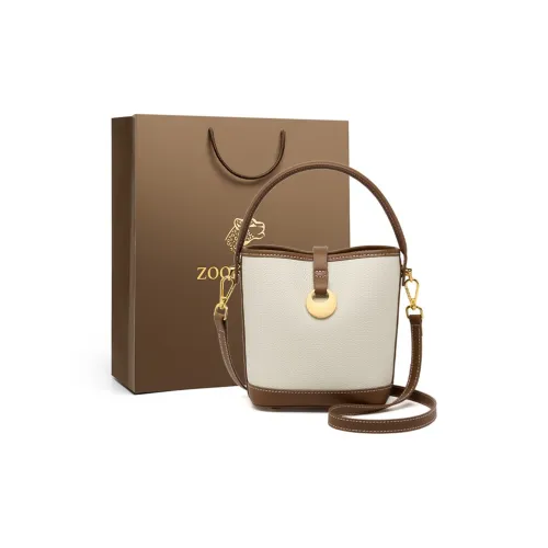 ZOOLER Top Grain Cow Leather Crossbody Handbag Medium Size Women's Ecru/Hepburn Black