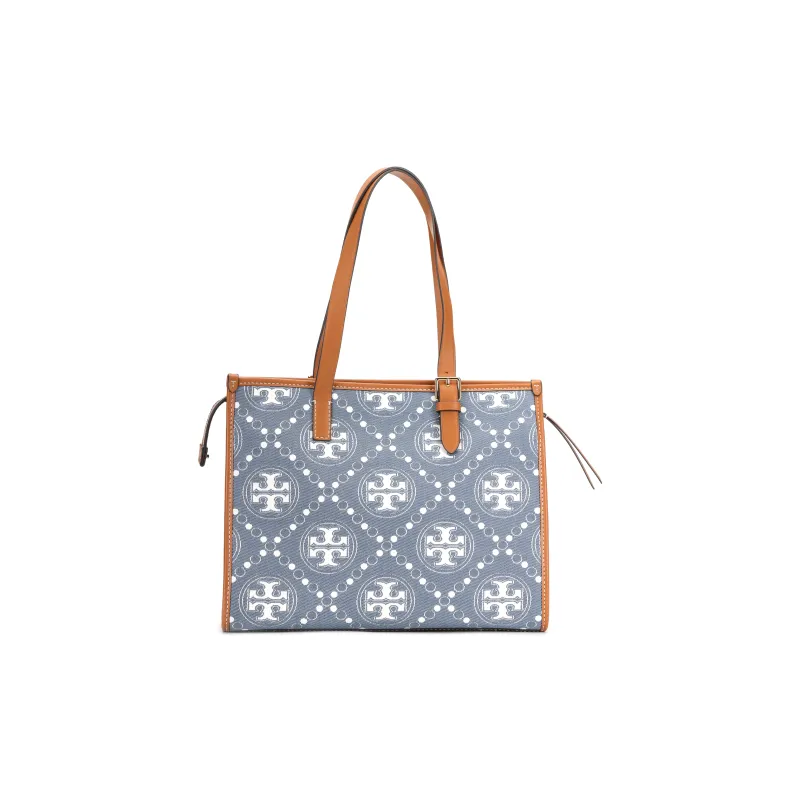TORY BURCH Fabric Tote Bag, Shopping Bag, Shoulder Bag, Handbag Trumpets Women's Gray & Multicolor-0