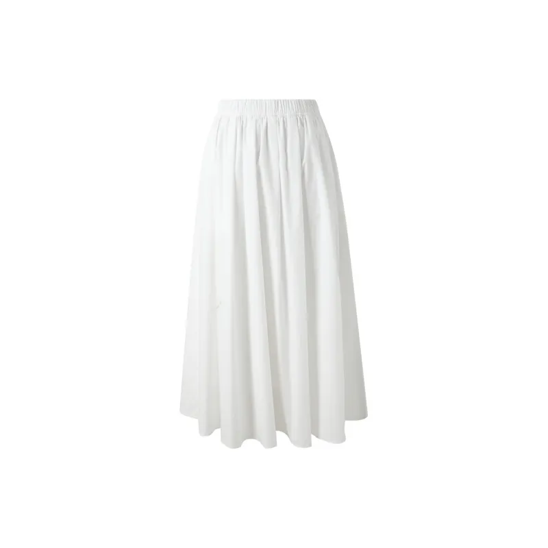 3COLOUR Casual Long Skirt Women's Pearl White-1