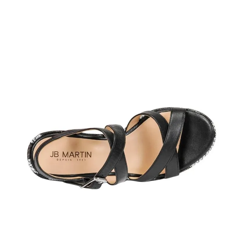 JB MARTIN Darelo Strap Sandals 8cm Women's Black-5