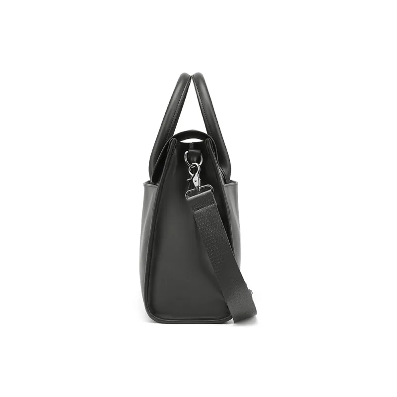 FAIRWHALE Synthetic Leather Briefcase Commute Single Shoulder Bag Regular Men's Black-7