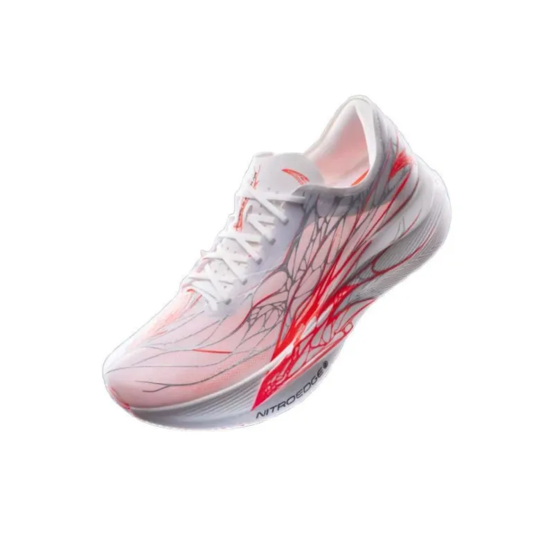 Anta C202 5 GT Cushioning Wear Resistant Low Top Marathon Running Shoes Men's Red White-1