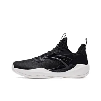 Anta Light Cavalry 9 Cushioned Slip Resistant Abrasion Resistant Low Top Basketball Shoes Men's Black White