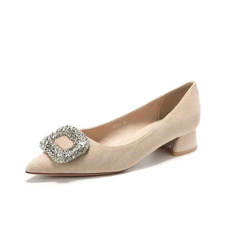 QITUMAUL Chunky Heel High Heels 3cm Women's-6